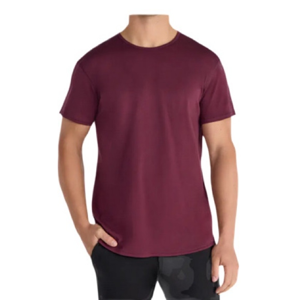 BYLT Basics Maroon Short Sleeve Drop Cut SS Tee Size M Bylt Blend T-Shirt NWT